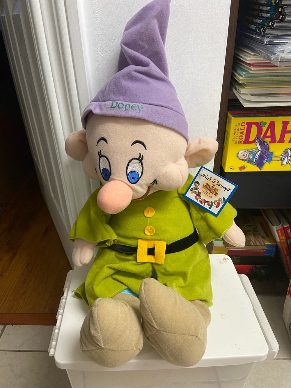 Walt Disney The Seven Dwarfs DOPEY 9" Stuffed Plush Doll Toy Factory With Tag